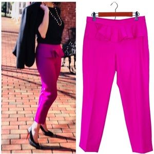 J.Crew Slim Wool Flannel Trouser Pants Ruffle 00